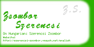 zsombor szerencsi business card